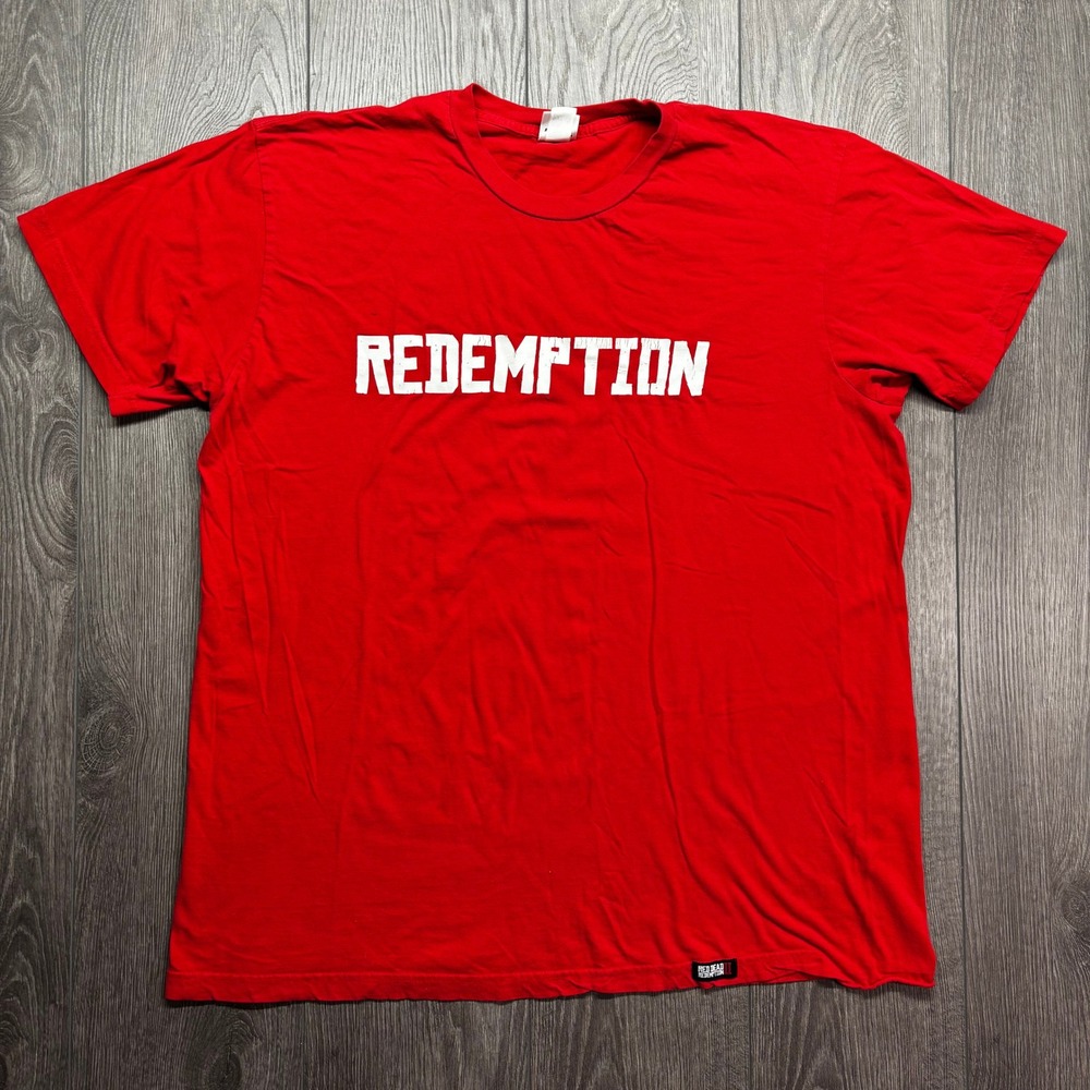 Rockstar Games Red Dead Redemption 2 Promo T-Shirt Red Mens 2XL Made in USA